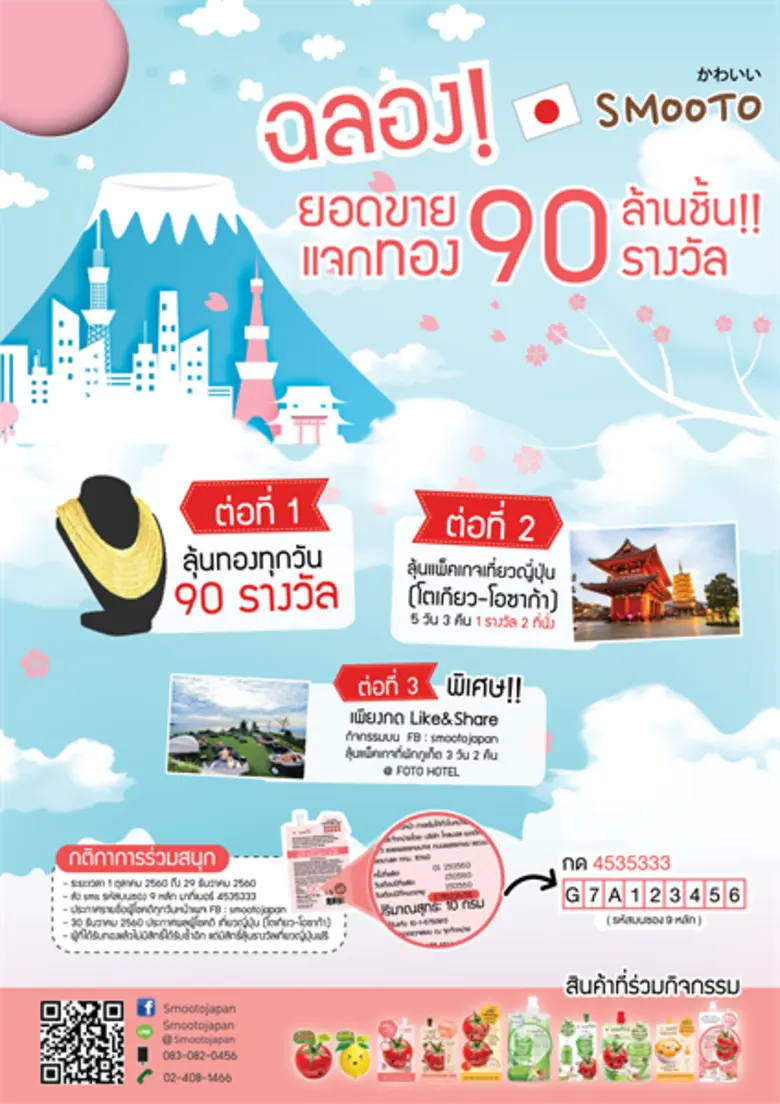 SMOOTO จัดใหญ่ แจกจริง!! ฉลองยอดขาย 90 ล้านชิ้น!!