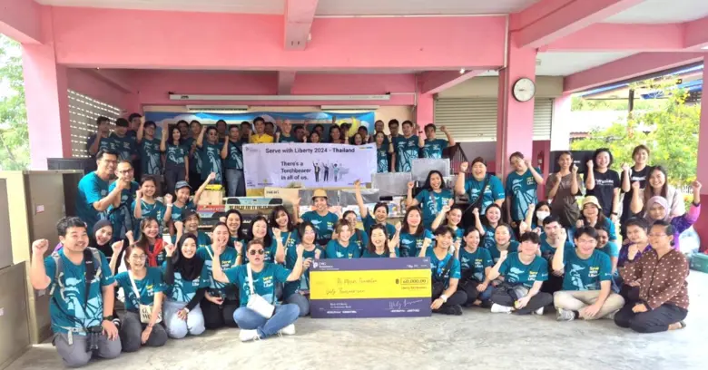 ผู้บริหาร และพนักงาน บริษัท แอลเอ็มจี ประกันภัย จำกัด (มหาชน) ออกกิจกรรมจิตอาสา Serve With Liberty 2024 ที่โรงเรียนสามวาวิทยา และโรงเรียนสังฆรักษ์บำรุง