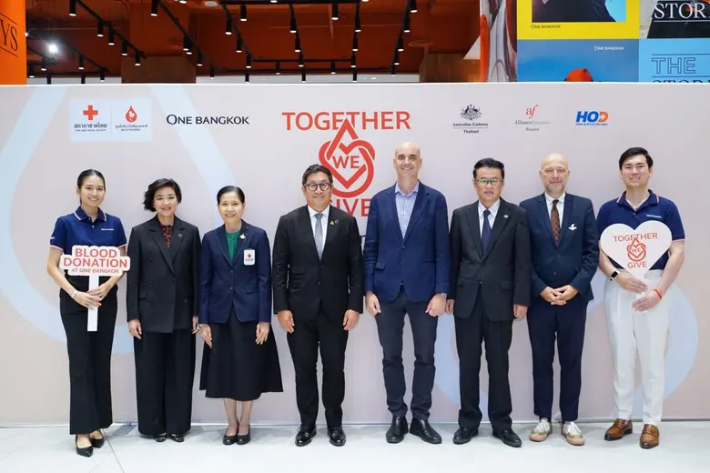 One Bangkok joins hands with the National Blood Centre, Thai Red Cross Society, Australian Embassy Thailand, Embassy of Japan in Thailand, and Alliance Francaise Bangkok to host a blood donation activity "Together we give - Blood donations at One Bangkok.