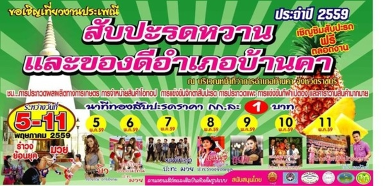 งานประเพณีสับปะรดหวานและของดีอำเภอบ้านคา ...