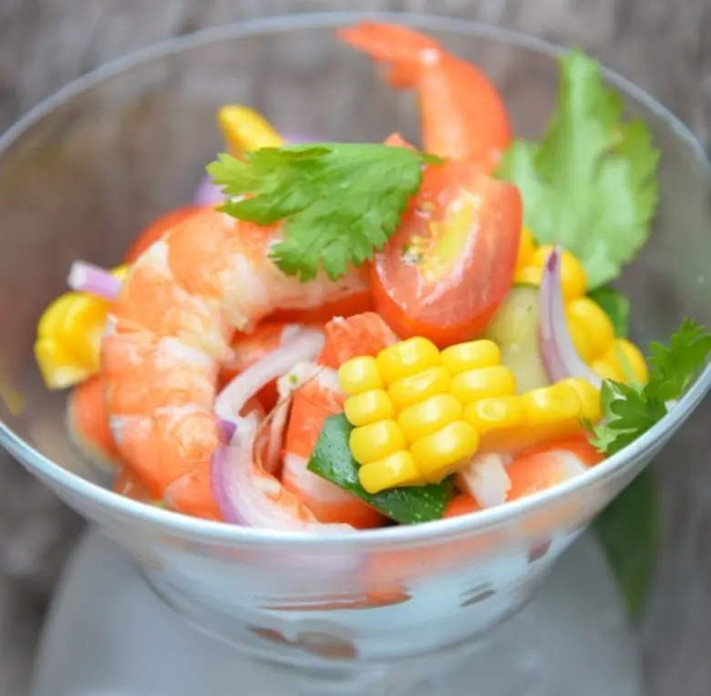 Citrus flavour of raw seafood ceviche at Oasis