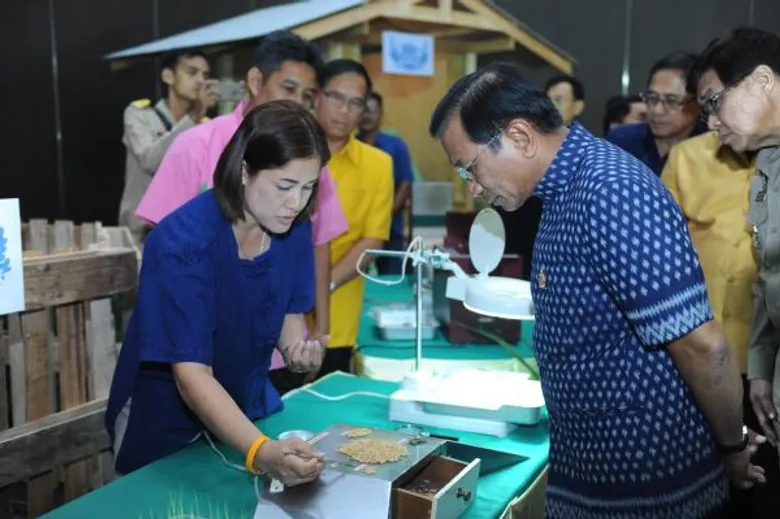 รัฐมนตรีเกษตรฯเปิดการสัมมนาศูนย์ข้าวชุมชนกับการพัฒนานาแปลงใหญ่อย่างมั่นคง มั่งคั่ง และยั่งยืน ภายใต้โครงการปรับปรุงประสิทธิภาพการผลิตและคุณภาพผลผลิต ปี 2559 เพื่อสร้างความเข้าใจถึงนโยบายและแผนพัฒนาข้าวของประเทศในการสร้างความเข้มแข็งขององค์กรเกษตรกร