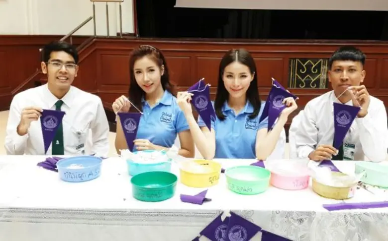 จันจิ-เทวี 2 สาวจากเวิร์คพอยท์ร่วมงานแถลงข่าวจัดงานวันมหิดล