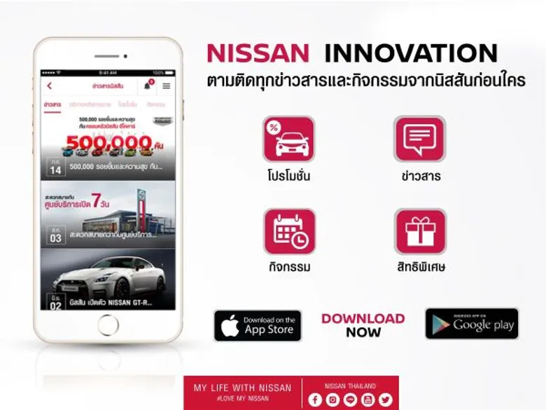 นิสสัน แนะนำ แอปพลิเคชันอัจฉริยะ NISSAN INNOVATION เพื่อการใช้รถยนต์ที่ครบครันตอบสนองรูปแบบการใช้ชีวิตทันสมัย