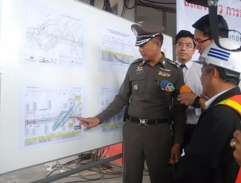 โครงการรถไฟฟ้าสายสีเขียว(เหนือ) ช่วงหมอชิต-สะพานใหม่-คูคต ได้ลงพื้นที่ตรวจความพร้อมการจัดการจราจร บริเวณห้าแยกลาดพร้าว