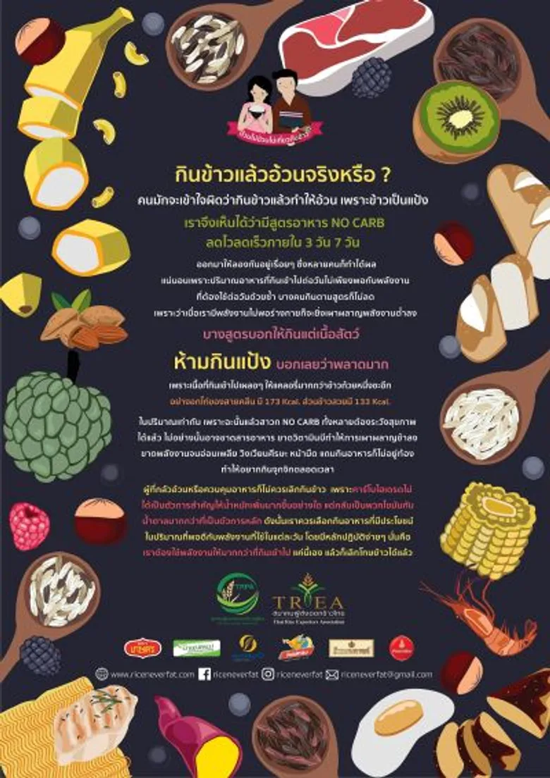 สมาคมผู้ประกอบการข้าวถุงไทยและสมาคมผู้ส่งออกข้าวไทย เชิญชวนประกวดคลิปสั้น 30 วินาทีในหัวข้อ “อ้วนไม่อ้วนไม่เกี่ยวกับข้าว” หมดเขตการส่งผลงานในวันที่ 12 เมษายน 2560