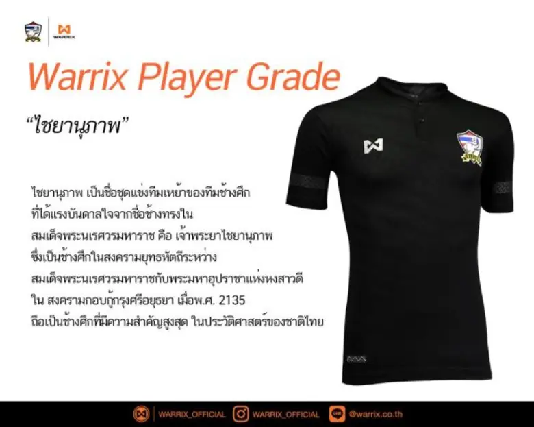 วอริกซ์ เจ้าของลิขสิทธิ์ผลิตชุดแข่งขันฟุต...