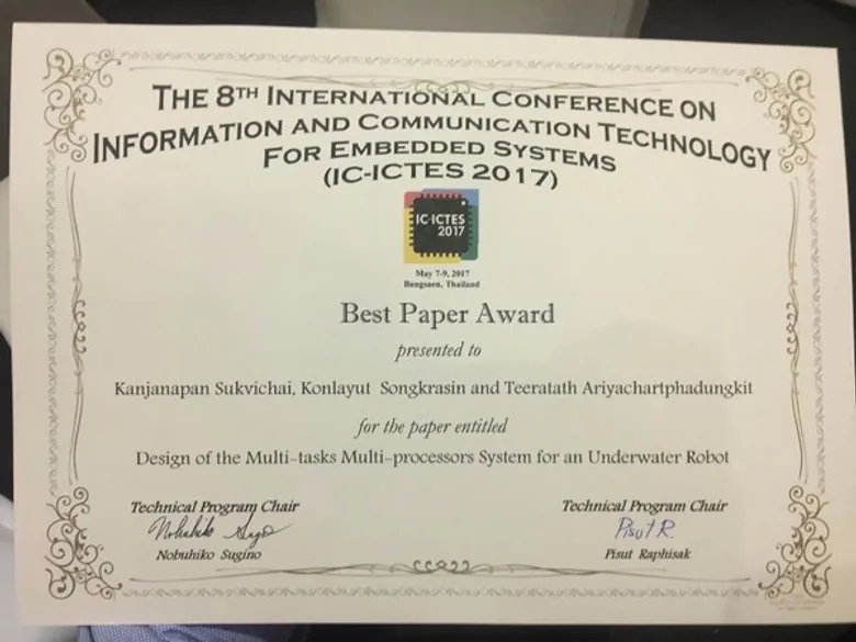 อาจารย์ นิสิต คณะวิศวฯ มก. รับรางวัล Best Award Paper