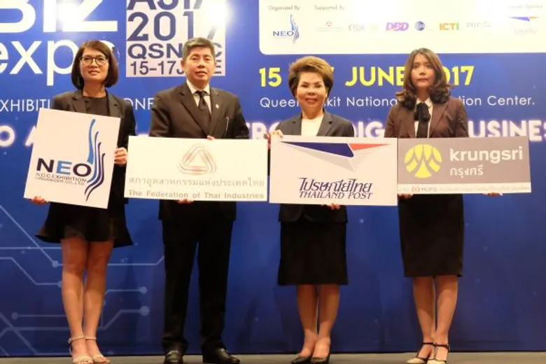 “นีโอ” จับมือพันธมิตรภาครัฐ และเอกชนคับคั่ง ร่วมขับเคลื่อนนโยบาย “Thailand 4.0” เดินหน้าจัดใหญ่งานแสดงธุรกิจบริการด้านอีคอมเมิร์ซครบวงจรที่ใหญ่ที่สุดในประเทศไทย “e – Biz Expo Asia 2017”