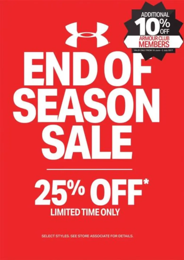 Under Armour End of Season Sale โปรโมชั่นคุ้มสุด ดี...