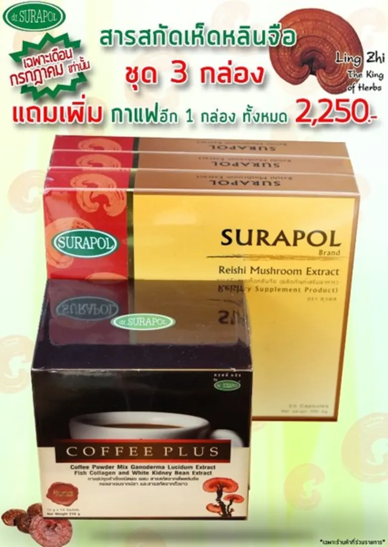 เห็ดหลินจือ ดร.สุรพล ผู้นำด้านผลิตภัณฑ์เส...