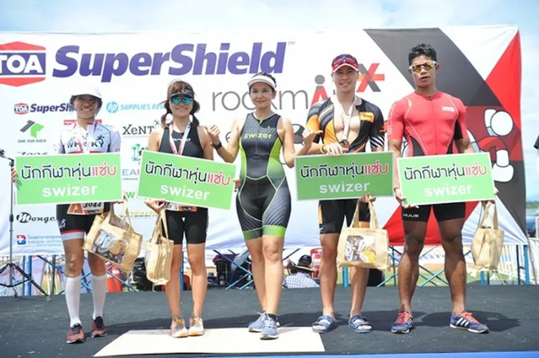 SWIZER ส่งทีมแข่งการแข่งขันไตรกีฬา-ทวิกีฬาSuperShieldRockman Triathlon 2017ห้วยไม้เต็ง ราชบุรี พร้อมมุ่งสนับสนุนกิจกรรมด้านกีฬาเต็มที่