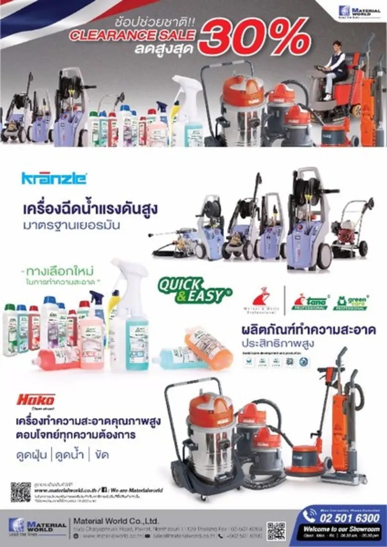 เครื่องทำความสะอาด เครื่องฉีดน้ำแรงดันสูง และน้ำยาท...