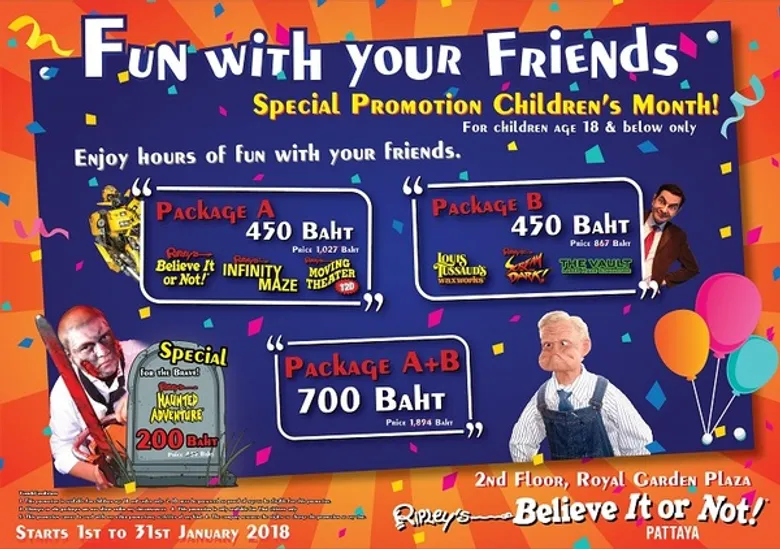 ริบลีส์ เวิลด์ พัทยา ชวนคุณและเพื่อนๆ มาร่วมสนุกกับโปรโมชั่น “Fun with your Friends”