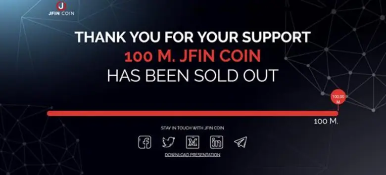 JVC ปิด Pre-Sale 55 ชั่วโมง JFin Coin หมดเกลี้ยง 100 ล้านโทเคน ชูกลุ่มเจมาร์ท ขึ้นแท่นผู้นำธุรกิจเข้าสู่ยุคดิจิทัลอย่างสมบูรณ์แบบ