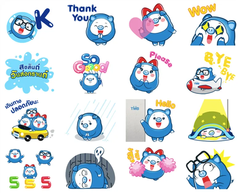 โหลดฟรี! ไลน์สติกเกอร์ PIGGY GANG จากทีเอ็มบี ตอบโจทย์คนไทย ให้ทุกวันเป็น Happy Days