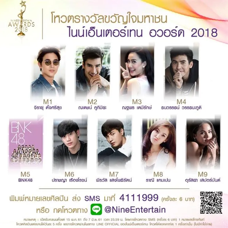 “บอย ธิติพร” เปิดโผ พร้อมเปิดโหวต 9 ผู้เข้าชิงรางวัล “ขวัญใจมหาชน” ไนน์เอ็นฯอวอร์ด 2018