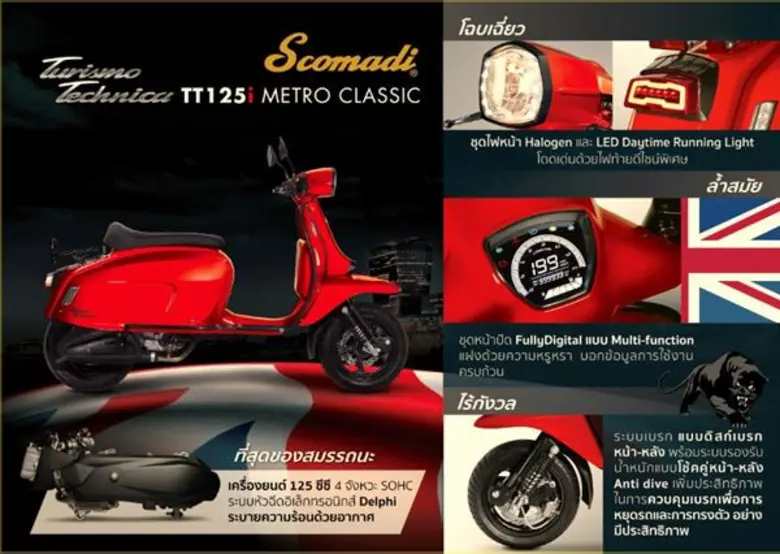 เสือดำ Scomadi TT125i พร้อมจำหน่าย แฟรงค์ แซนเดอร์สัน บินตรงร่วมตรวจสอบการผลิตด้วยตัวเอง