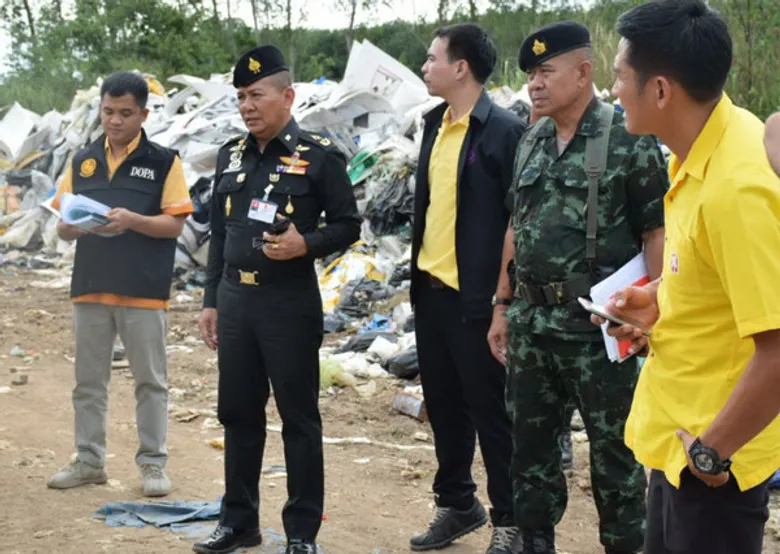 กอ.รมน ชลบุรี ลงพื้นที่แก้ปัญหาสิ่งแวดล้อม, ขยะมูลฝอย และของเสียอุตสาหกรรม และตรวจสอบเรื่องร้องเรียนกรณีขยะอันตรายในพื้นที่ อ.ศรีราชา จ.ชลบุรี