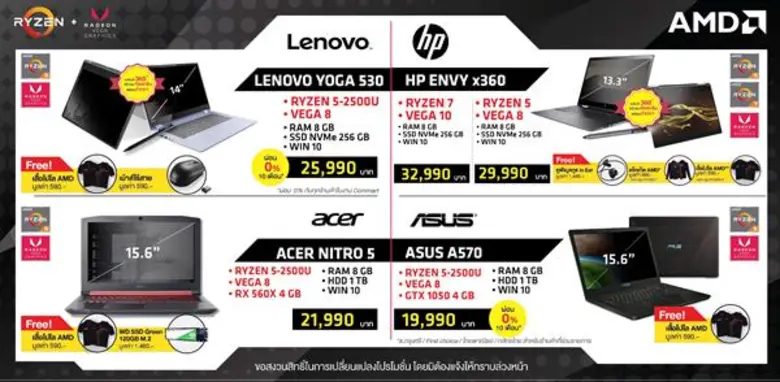 AMD ส่งโปรแรงปิดท้ายปี ลุ้นโชค 3 ชั้น ตั้งแต่วันที่ 1-4 พ.ย. 2561 ที่งานคอมมาร์ทเท่านั้น