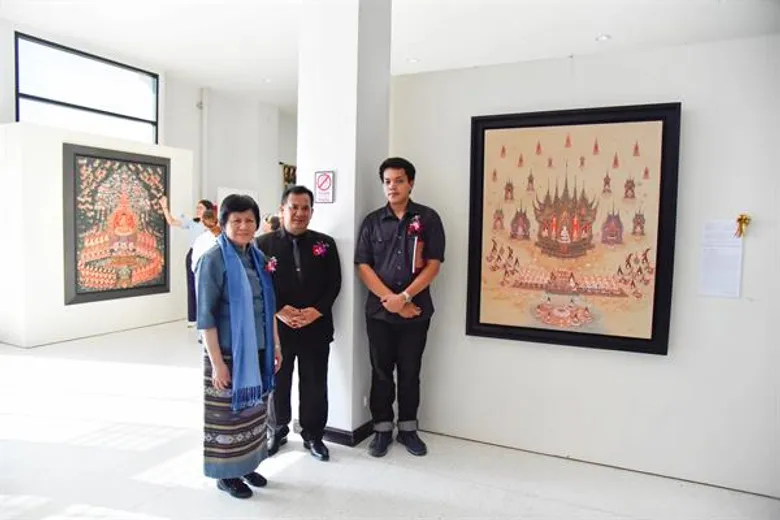 จากจิตรกรรมฝาผนังสู่จิตรกรรมไทยแบบประเพณีในนิทรรศการจิตรกรรมบัวหลวงสัญจร ณ หอศิลป์มหาวิทยาลัยนเรศวร