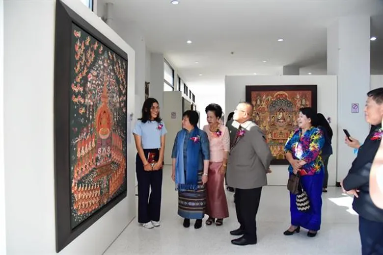 จากจิตรกรรมฝาผนังสู่จิตรกรรมไทยแบบประเพณีในนิทรรศการจิตรกรรมบัวหลวงสัญจร ณ หอศิลป์มหาวิทยาลัยนเรศวร