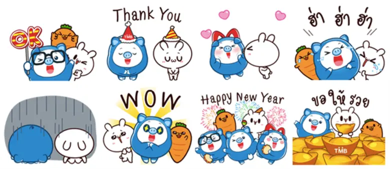 TMB ปล่อยไลน์สติกเกอร์ต้อนรับปีหมู 2019 ดาวน์โหลดไปใช้กันเลย ฟรี!