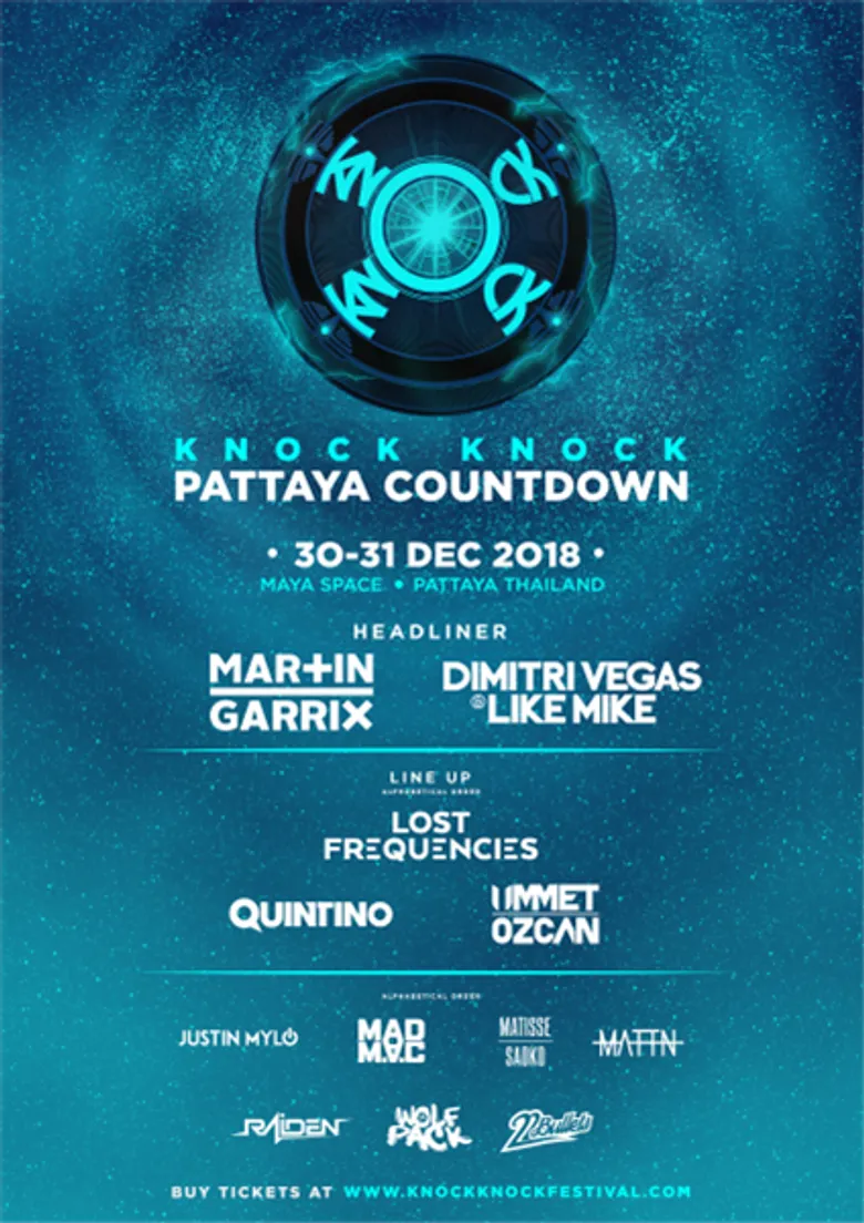 บี้ ชวนสาวก EDM เคาท์ดาวน์ พัทยา สุดยิ่งใหญ่ส่งท้ายปี!!! งาน KNOCK KNOCK PATTAYA COUNTDOWN 2018