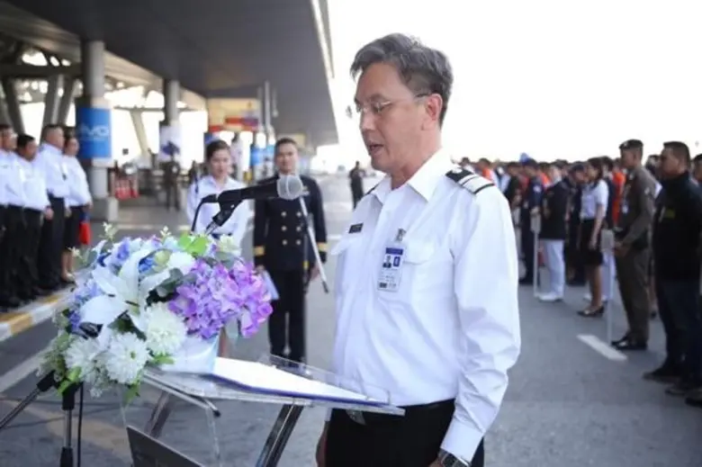 ท่าอากาศยานสุวรรณภูมิ จัดพิธีปล่อยแถวการปฏิบัติงานของเจ้าหน้าที่เตรียมความพร้อมต้อนรับผู้โดยสารเดินทางช่วงคริสต์มาสและปีใหม่ 2562