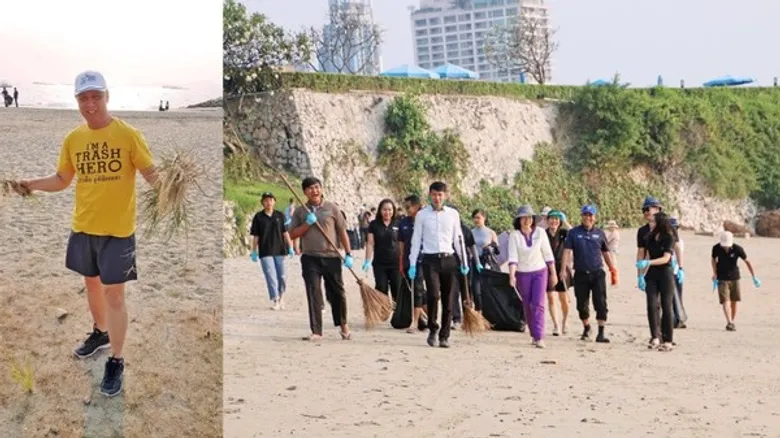 โรงแรมดุสิตธานี พัทยา จัดกิจกรรมทำความสะอาดชายหาด