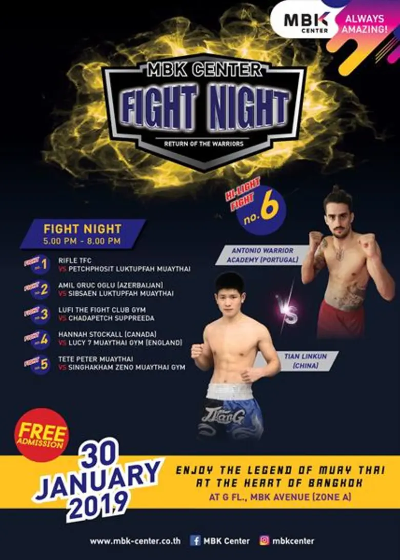 MBK CENTER FIGHT NIGHT กิจกรรมมวยไทยระดับ...