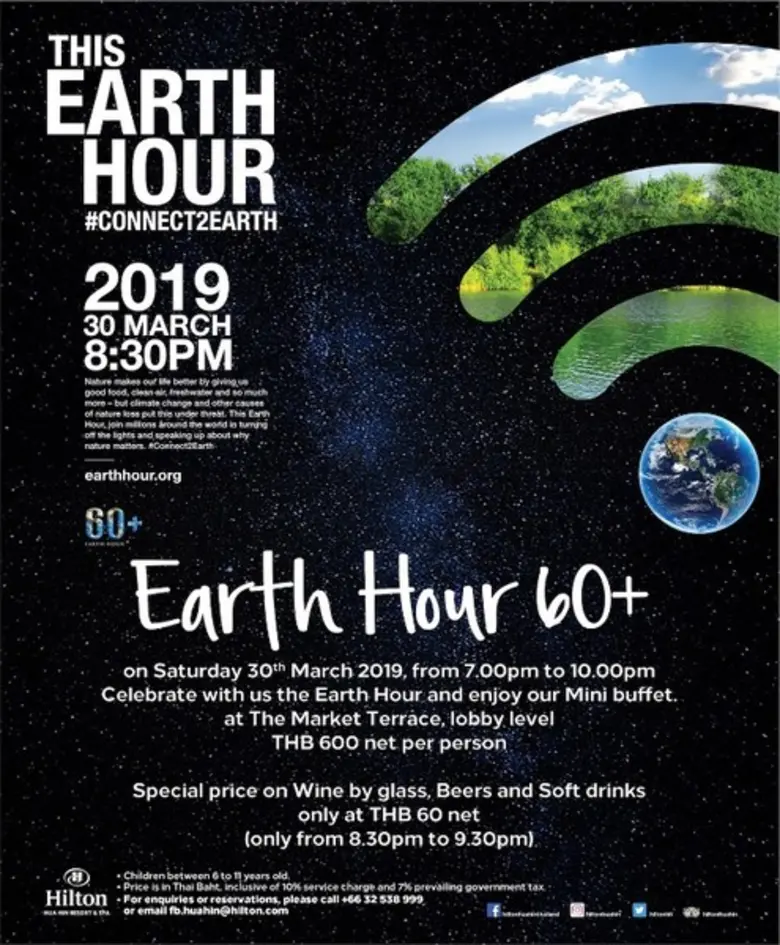 Hilton Hua Hin Resort & Spa Presents Earth Hour 2019 Candlelit Dinner Promotion at The Market Restaurant