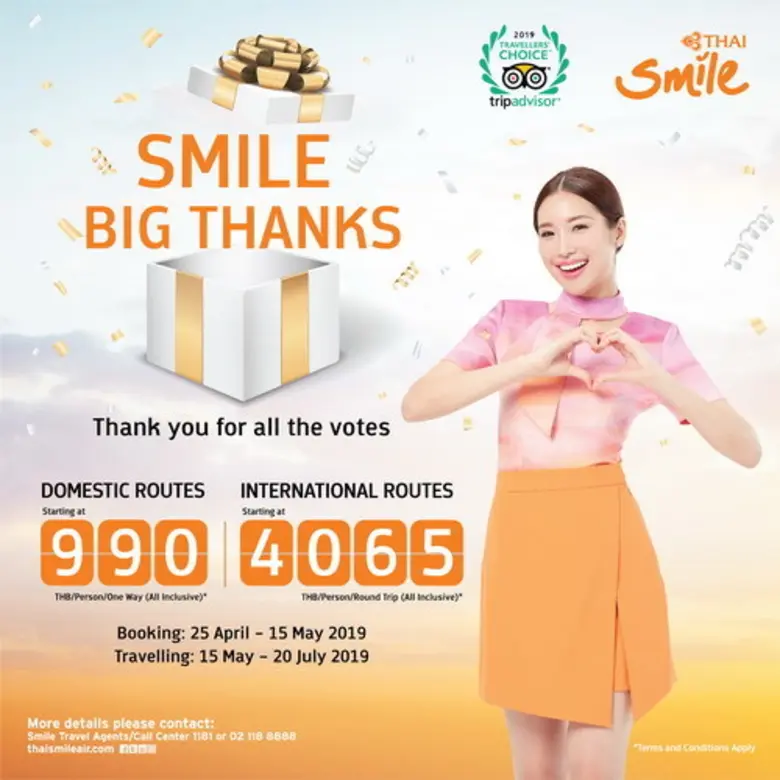 THAI Smile offers special promotion "Smile Big Than...
