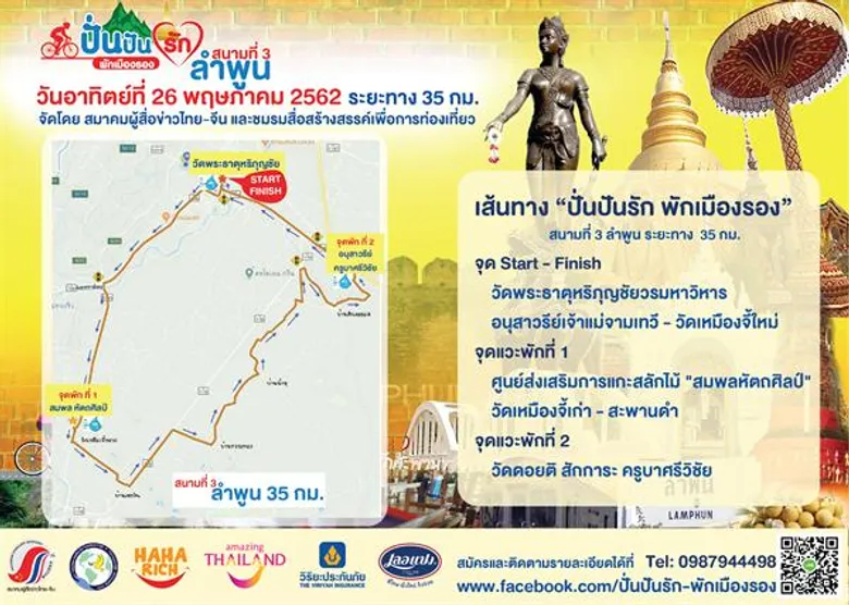 “ปั่นปันรัก พักเมืองรอง” จัดทัพ 3 สนามติด ลำพูน แพร่ น่าน ชวนนักปั่นเก็บสถิติชิงรางวัล “นักปั่นขึ้นกล้อง” ลุยภาคเหนือ ภาคอื่นเตรียมพบความสนุกได้เร็วๆนี้