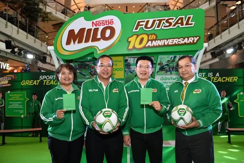 “ไมโล ฟุตซอล 2019 Road to Barcelona” เปิดฤดูกาลยิ่งใหญ่ครบรอบ 10 ปี ปั้นตำนานนักเตะรุ่นจิ๋วด้วยการส่งเสริมให้เด็กไทยเติบโตสู่ความสำเร็จด้วยกีฬาเพราะกีฬาคือครูชีวิต