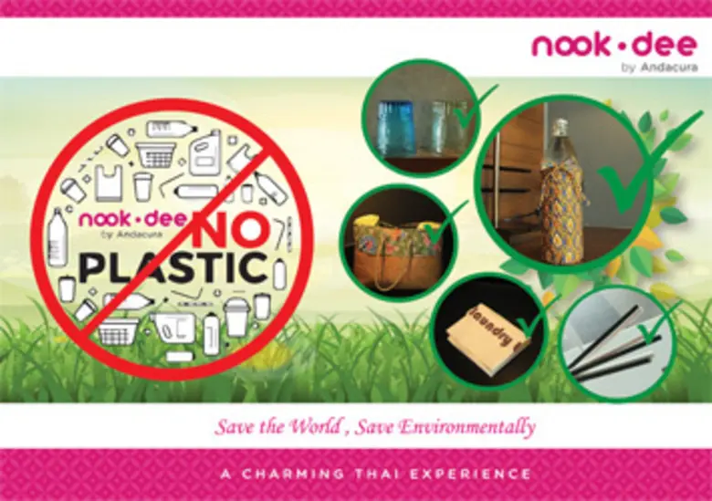 NOOK DEE BOUTIQUE RESORT BY ANDACURA, PHUKET, SAYS NO TO PLASTIC!