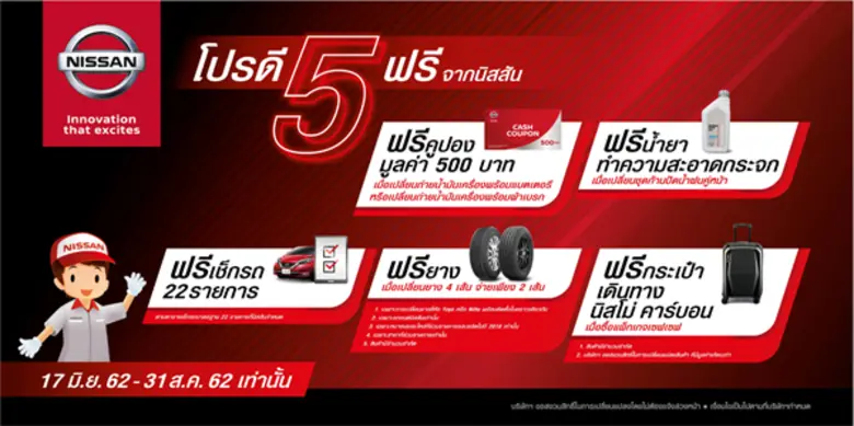แพ็คเกจตรวจสภาพรถยนต์ฟรี 22 รายการ พร้อมส...