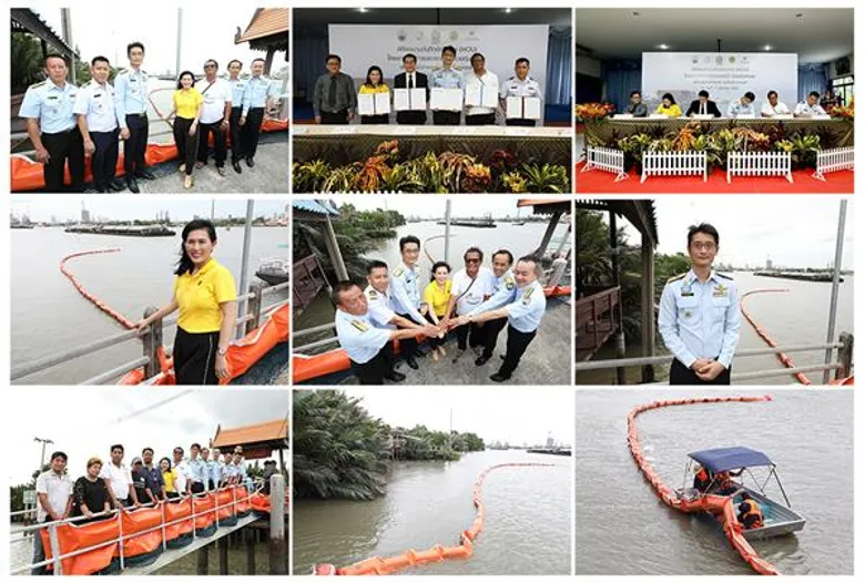 5 องค์กรรวมใจตั้งทุ่นกักขยะแม่น้ำเจ้าพระยา แก้ปัญหาขยะลอยน้ำไหลสู่ทะเล