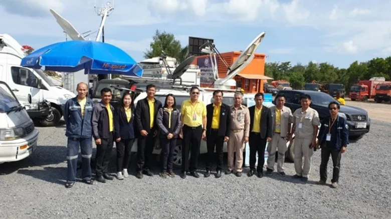นอ.สมศักดิ์ รองปลัดกระทรวง ดีอี /ประธานคณะอนุกรรมการด้านระบบเทคโนโลยีสารสนเทศและการสื่อสาร ตรวจความพร้อมของด้านสื่อสาร 1 ใน 6 สถานี