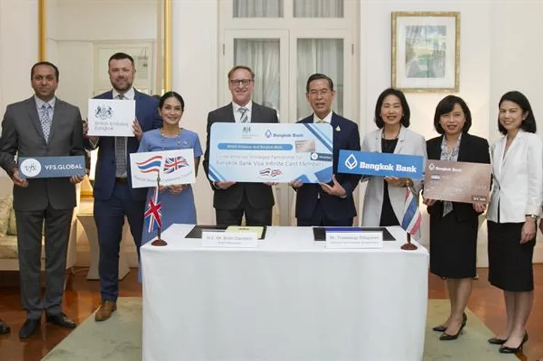 ธนาคารกรุงเทพ-สถานทูตอังกฤษ ประจำประเทศไทย ลงนามความร่วมมือมอบบริการพิเศษการยื่นขอวีซ่า เพียงยื่นหนังสือเดินทางพร้อมแสดงบัตรอินฟินิทธนาคารกรุงเทพ