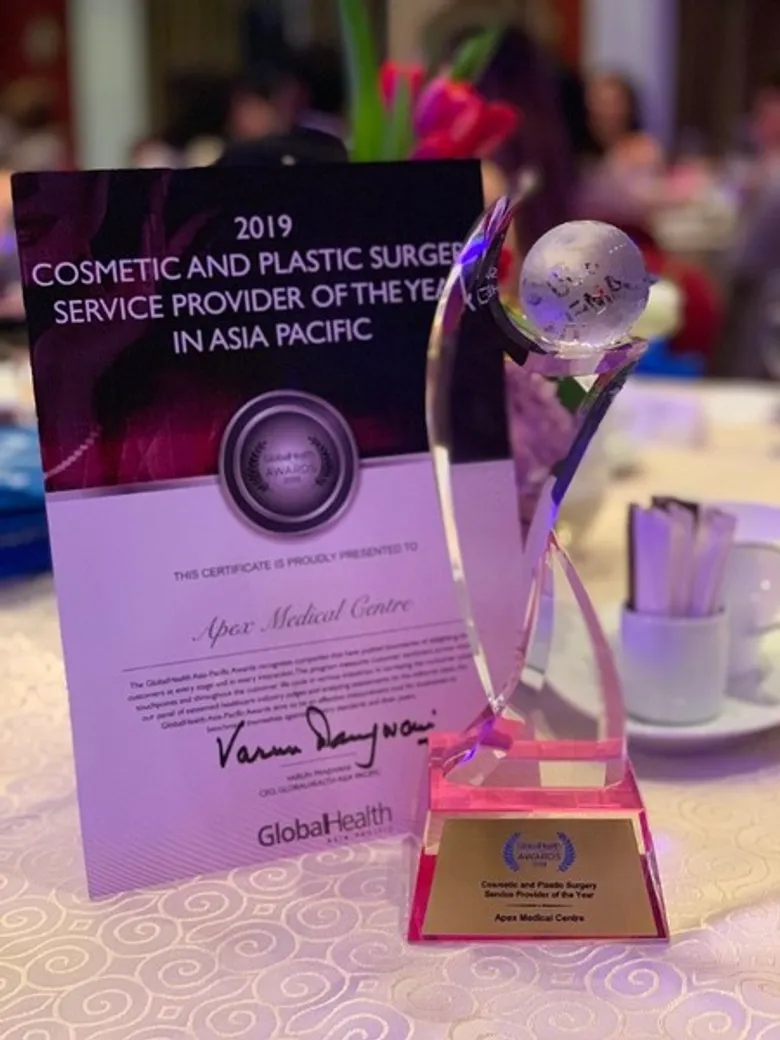 Apex Medical Center คว้ารางวัลสูงสุด Golbal Health Awards 2019 ครองแชมป์ 2 ปีซ้อน ผู้ให้บริการศัลยกรรมความงามแห่งปี ของภูมิภาคเอเชียแปซิฟิก ตอกย้ำคุณภาพ และมาตรฐานสูงสุดระดับสากลอีกครั้ง