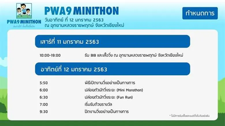 กปภ. ชวนสายวิ่งลงสนาม “PWA9 MINITHON ล่นม่วนใจ๋ ปั๋นน้ำใสหื้อน้อง” จ.เชียงใหม่
