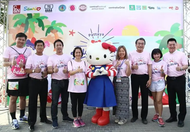 ยกขบวนกระหึ่มชายหาดพัทยา Hello Kitty Run Pattaya 2019 สาวกคิตตี้ เบิร์ดเดย์ฉลองวันเกิด Hello Kitty ครั้งแรกในไทย