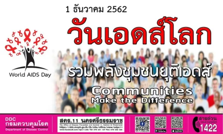 1 ธันวาคม วันเอดส์โลก สคร.11 รณรงค์รวมพลังยุติเอดส์