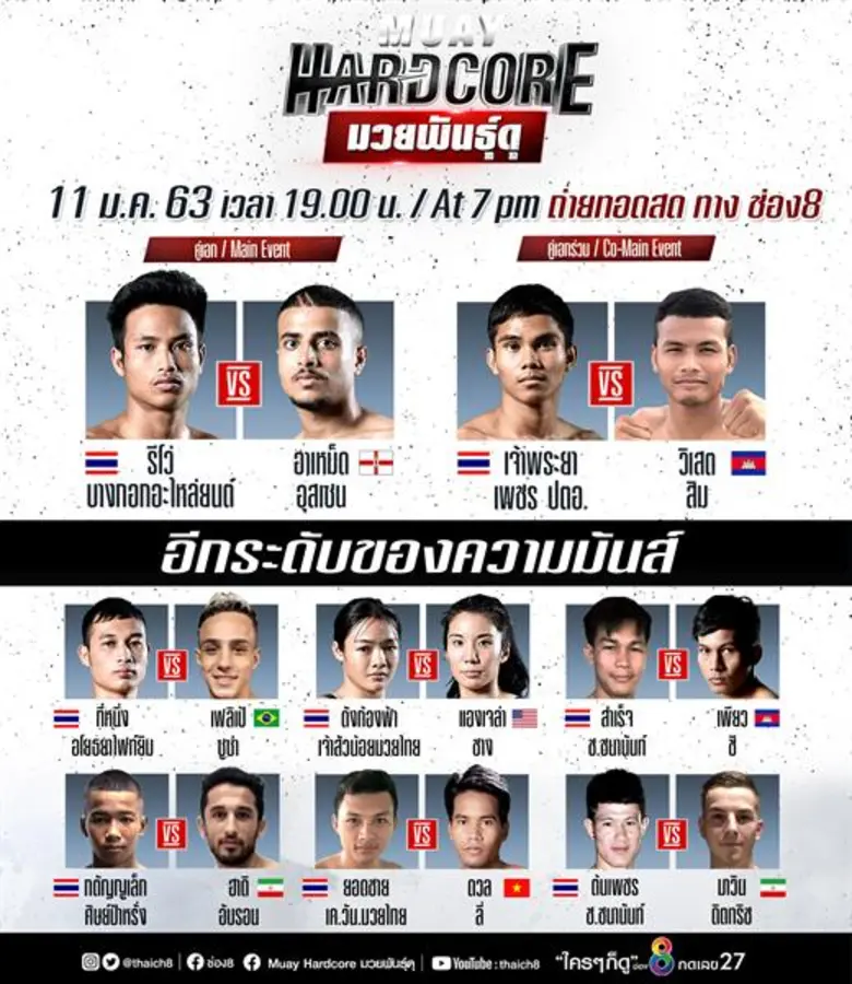 เริ่มด้วย ศึกมวยฮาร์ดคอร์มวยพันธุ์ดุ เดิน...