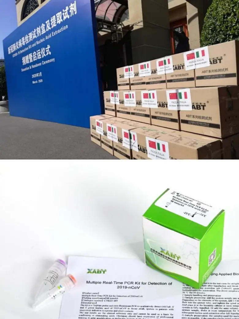 XABT บริจาคชุดตรวจหาเชื้อไวรัสโคโรนาสายพันธุ์ใหม่ 2019 ให้อิตาลี