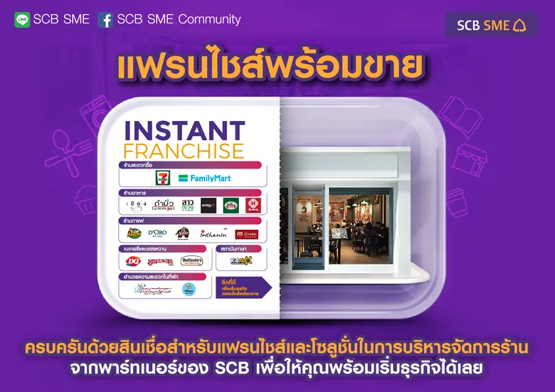 ไทยพาณิชย์ เปิดโอกาสผู้ประกอบการเป็นเจ้าของแฟรนไชส์อย่างมั่นใจ จัดแคมเปญ Instant Franchise มอบโซลูชันทางการเงินและการบริหารธุรกิจครบวงจร