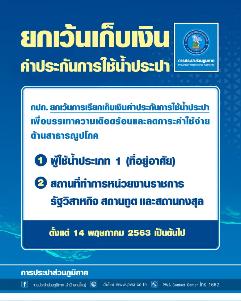 การประปาส่วนภูมิภาค (กปภ.) ขานรับนโยบายขอ...