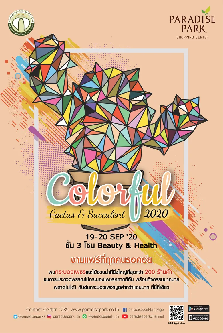 พาราไดซ์ พาร์ค จัดงาน “Colorful Cactus & Succulent 2020” คนรักกระบองเพชร ห้ามพลาด!!!