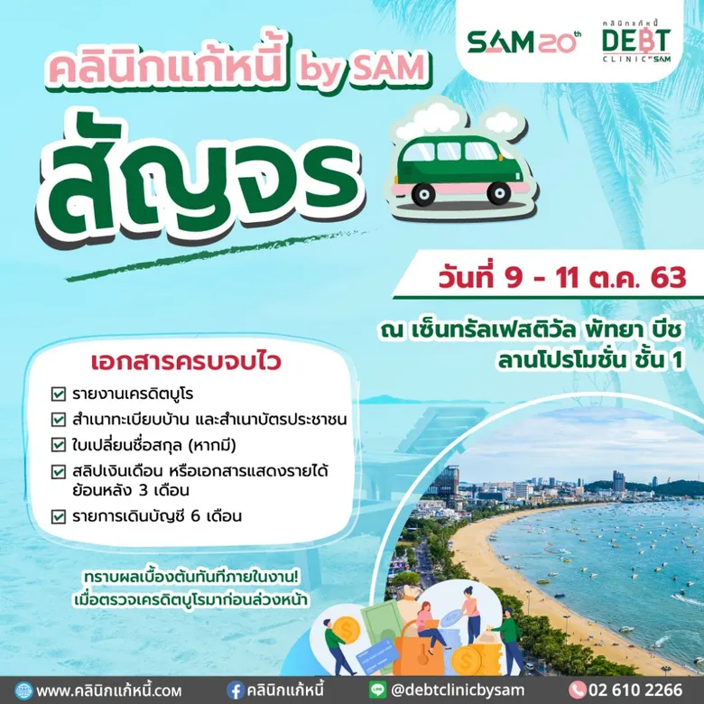 SAM คัดทรัพย์ NPA น่าลงทุนโซน EEC ร่วมงานมหกรรมบ้านฯ พร้อมพ่วงบูธ “คลินิกแก้หนี้” พบลูกค้าภาคตะวันออก ปักหมุด ชลบุรี เริ่ม 9 -11 ต.ค.นี้
